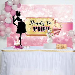 Lofaris Pink Heart Bokeh Ready To Pop Gender Reveal Backdrop