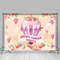 Lofaris Pink Hot Air Balloon Breast Cancer Month Backdrop