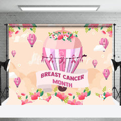 Lofaris Pink Hot Air Balloon Breast Cancer Month Backdrop