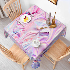 Lofaris Pink Irregular Fluid Patterns Square Tablecloth