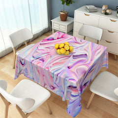 Lofaris Pink Irregular Fluid Patterns Square Tablecloth