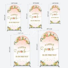 Lofaris Pink Little Peach Floral Baby Shower Arch Backdrop