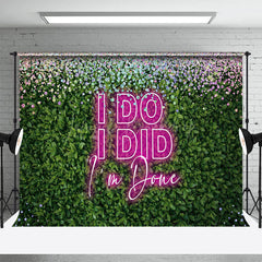 Lofaris Pink Neon I Do Did Plant Spring Wedding Backdrop