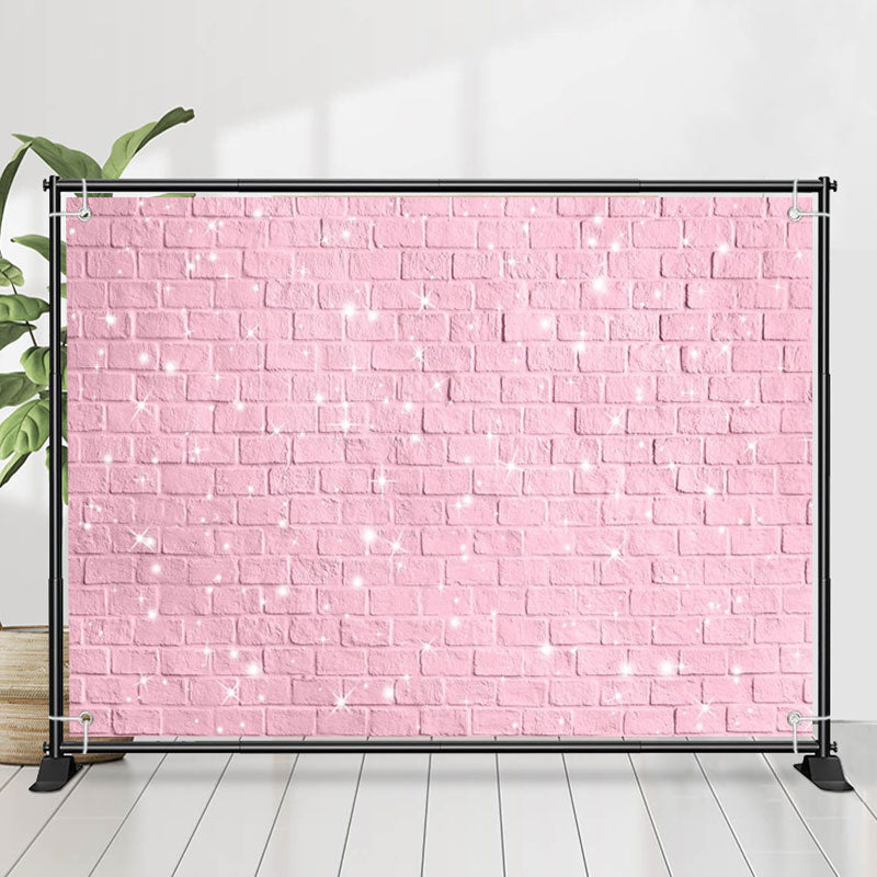 Lofaris Pink Paint Brick Wall Simple Valentines Day Backdrop