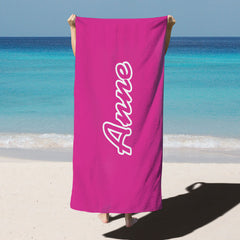 Lofaris Pink Personalized Name Summer Pool Beach Towel