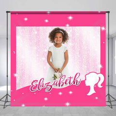 Lofaris Pink Princess Girls Custom Photo Birthday Backdrop