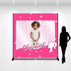 Lofaris Pink Princess Girls Custom Photo Birthday Backdrop