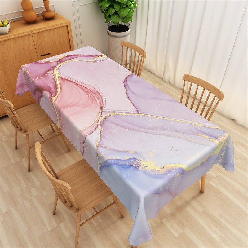 Lofaris Pink Purple Gilding Fluid Griotte Texture Tablecloth