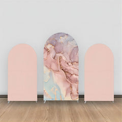 Lofaris Pink Purple Marble Texture Party Arch Backdrop Kit