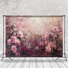 Lofaris Pink Purple Oil Painting Floral Fine Art Backdrop