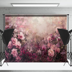 Lofaris Pink Purple Oil Painting Floral Fine Art Backdrop