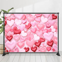 Lofaris Pink Red Love Heart Romantic Valentines Day Backdrop