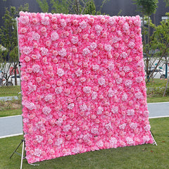 Lofaris Pink Rose Faux Floral Wall Backdrop For Wedding