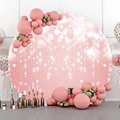 Lofaris Pink Rose Gold Bokeh Birthday Party Round Backdrop