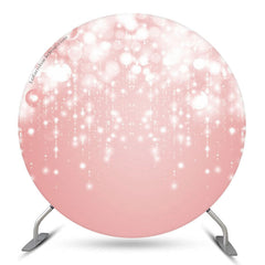 Lofaris Pink Rose Gold Bokeh Birthday Party Round Backdrop