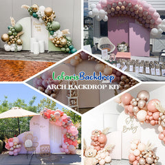 Lofaris Pink Rose Simple Arch Backdrop Kit For Birthday Party