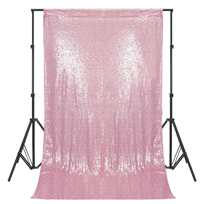 Lofaris Pink Shiny Sequin Fabric Backdrop for Wedding Party