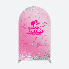 Lofaris Pink Silver Diamonds Birthday Party Arch Backdrop