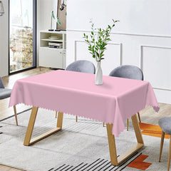 Lofaris Pink Soild Color Dining Room Rectangle Tablecloth