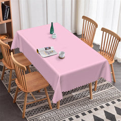 Lofaris Pink Soild Color Dining Room Rectangle Tablecloth