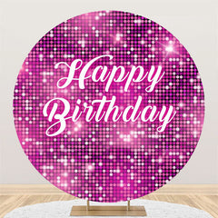 Lofaris Pink Sparkling Sequin Bokeh Round Birthday Backdrop