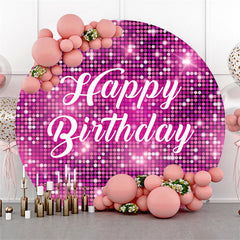 Lofaris Pink Sparkling Sequin Bokeh Round Birthday Backdrop