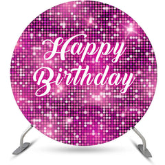 Lofaris Pink Sparkling Sequin Bokeh Round Birthday Backdrop