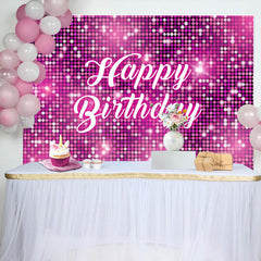 Lofaris Pink Sparkling Sequin Dance Happy Birthday Backdrop