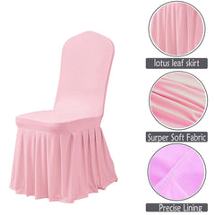 Lofaris Pink Stretch Spandex Banquet Chair Skirt Cover