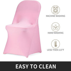 Lofaris Pink Stretch Spandex Banquet Folding Chair Cover