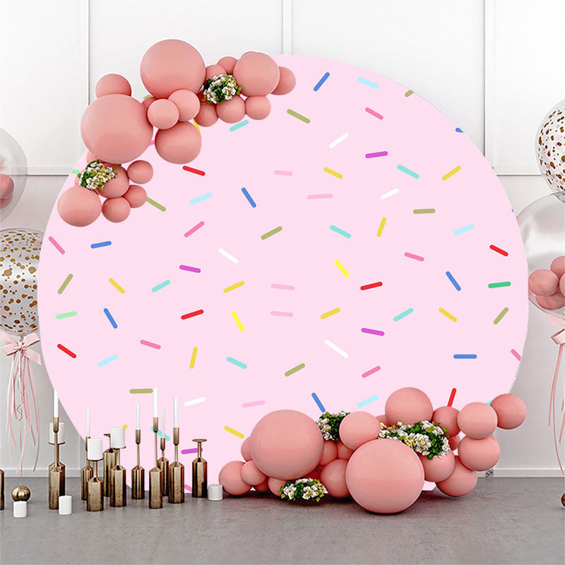 Lofaris Pink Sweet Candy Round Birthday Backdrop For Girl