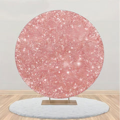 Lofaris Pink Textured Simple Round Birthday Party Backdrop