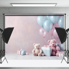 Lofaris Pink Wall Bear Balloon Birthday Cake Smash Backdrop