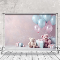 Lofaris Pink Wall Bear Balloon Birthday Cake Smash Backdrop