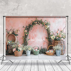 Lofaris Pink Wall Flower Arch Easter Egg Photography Backdrop