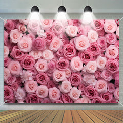 Lofaris Pink White Bloom Rose Backdrop For Valentines Day