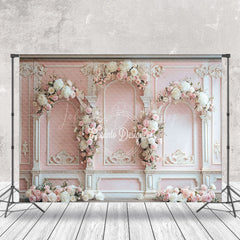 Lofaris Pink White Luxury Wall Floral Wedding Photo Backdrop