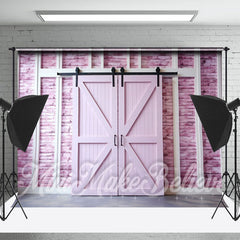 Lofaris Pink Wooden Retro Wall Backdrop For Photography