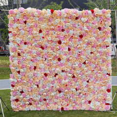 Lofaris Pink Yellow Rose Fuax Flower Wall Decor For Wedding