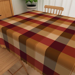 Lofaris Plaid Brown Red Waterproof Restaurant Tablecloth