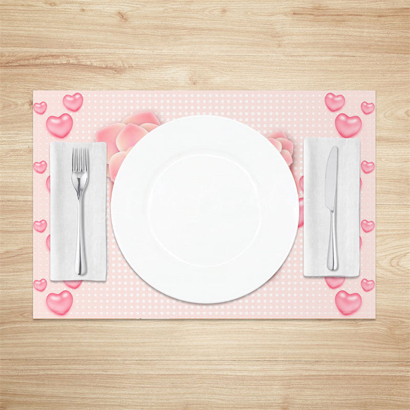 Lofaris Plaid Floral Heart Mothers Day Set Of 4 Placemats