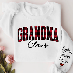 Lofaris Merry Christmas Grandma Caro Claus Sweatshirt with Grandkids