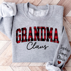 Lofaris Merry Christmas Grandma Caro Claus Sweatshirt with Grandkids