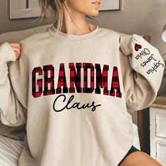 Lofaris Merry Christmas Grandma Caro Claus Sweatshirt with Grandkids