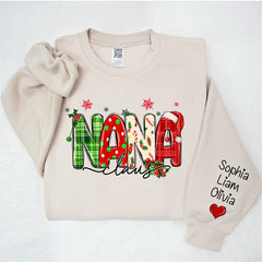 Lofaris Plaid Nana And Kids Claus Custom Christmas Sweatshirt