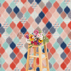 Lofaris Plain Geometric Pattern Birthday Cake Smash Backdrop