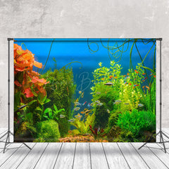 Lofaris Plant Orange Floral Fish Tank Landscaping Backdrop