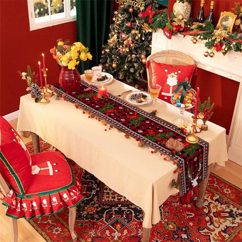 Lofaris Red Plaid Christmas Table Napkins Cloth for Decor