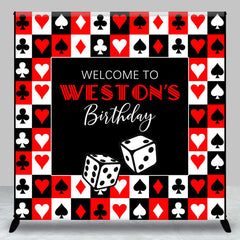 Lofaris Poker Dice Black Red White Custom Birthday Backdrop