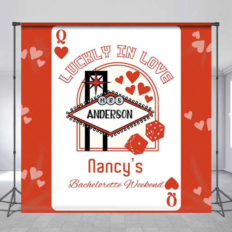 Lofaris Poker Lucky In Love Custom Bachelorette Backdrop